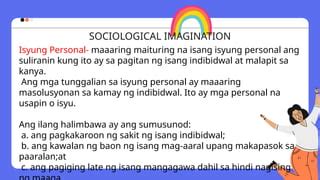 isyung personal halimbawa|Sociological Imagination: Perspektibo sa Kontemporaryong Isyu.